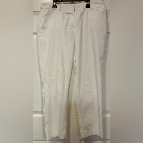 Larry Levine White Slim Leg Chino Pants - Size 12 - Picture 2 of 9